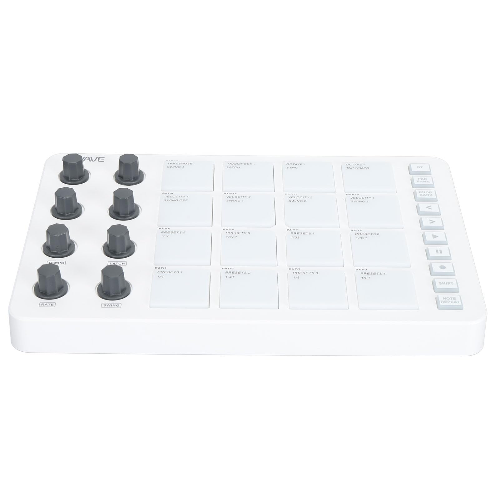 Naroote Controller MIDI Wireless Portatile, Macchina per Beat Maker USB con 16 Pad Batteria RGB e 8 Manopole Assegnabili, Pad MIDI, Ideale per la Produzione Musicale