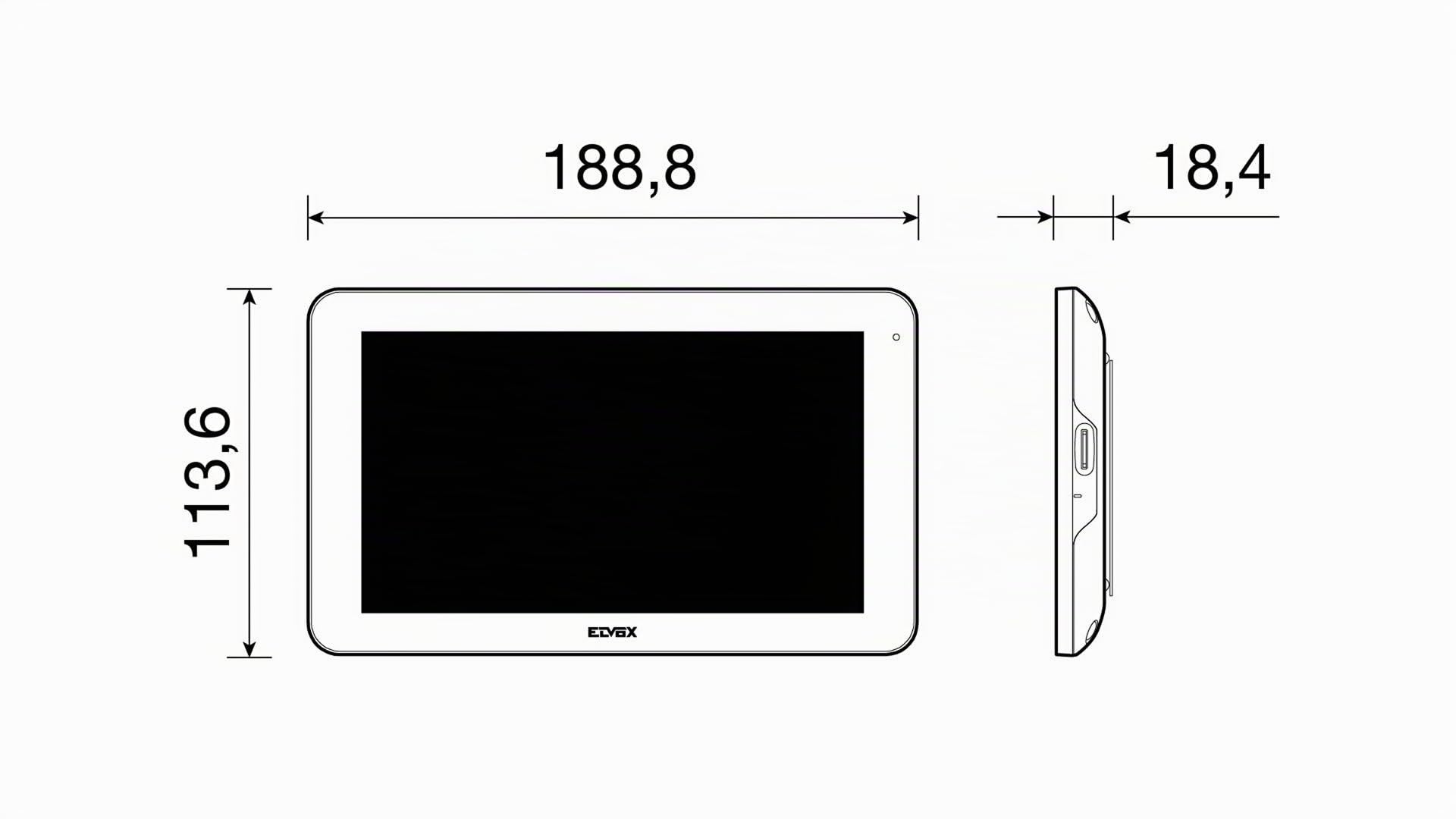 Vimar K40945 Kit vidéophone intelligent monofamilial avec écran tactile mains libres WiFi, plaque audiovidéo 1 bouton avec cadre anti-pluie, 1 bloc d'alimentation multiprise