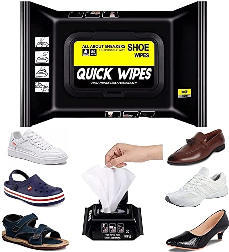 TCCO Natural Sneaker & Shoe Cleaner Wipes - 1 Packs of 80 - Portable Sneakers Cleaner Shoe Wipes Quickly Remove Dirt & Stains - These Disposable Shoe Cleaning Wipes Can Be Used On Footwear (Image - 1)