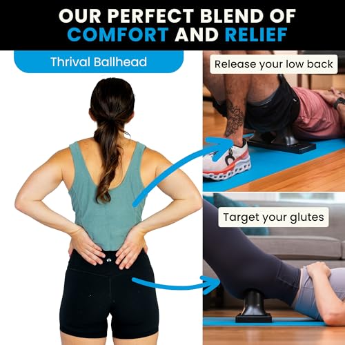 Image of Thrival Ballhead - Fully Adjustable Psoas Muscle Release Tool with Thrival App for Hip Flexor, Glute, Iliacus, and Neck Pain - Lower Back Pain Relief, Trigger Point & Myofascial Release - Carbon Black