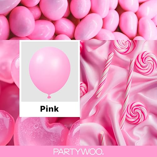 Image of PartyWoo Pink Balloons 100pcs Different Sizes of 36 18 12 10 5 Inch Matte Pink Balloon Arch Kit for Baby Shower Gender Reveal Princess Bachelorette Engagement Birthday Party Decorations Pink-Y11