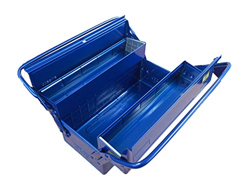 Image of TRUSCO ST-3500-B 2-Tier Tool Box, 13.8 x 6.3 x 10.2 inches (350 x 160 x 260 mm), Blue