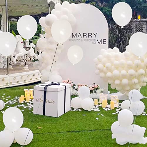 Image of ASIYUHY 200pcs White Balloons 5 Inch Matte White Latex Balloons