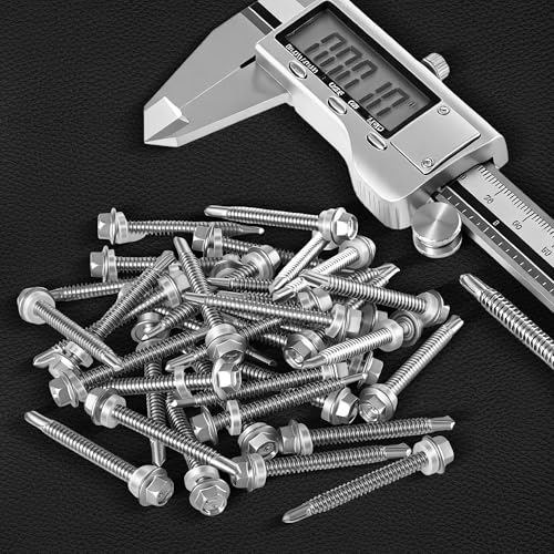60 tornillos autoperforantes hexagonales 10x1.5 in acero miniatura 7