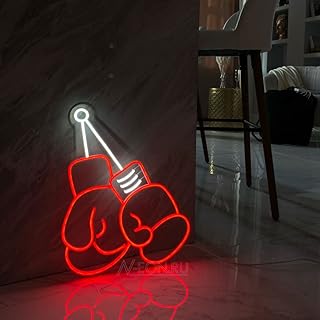 NeonSwoosh Boxing Gloves LED Neon Sign | Boxing Gym Neon Decoration | Sport Neon Sign (Small, Red)