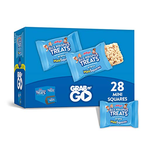 Rice Krispies Treats Mini Marshmallow Snack Bars, Kids Snacks, School Lunch, Grab N' Go, Original, 10.9oz Box (28 Bars)