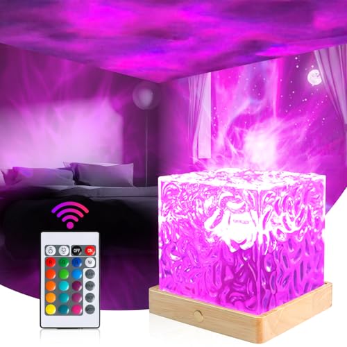 Dreamy Cubby Projecteur de lumière boréale, 16 couleurs, Ocean Wave Projecteur avec télécommande, lampe Aurora, veilleuse pour enfants et adultes, chambre...