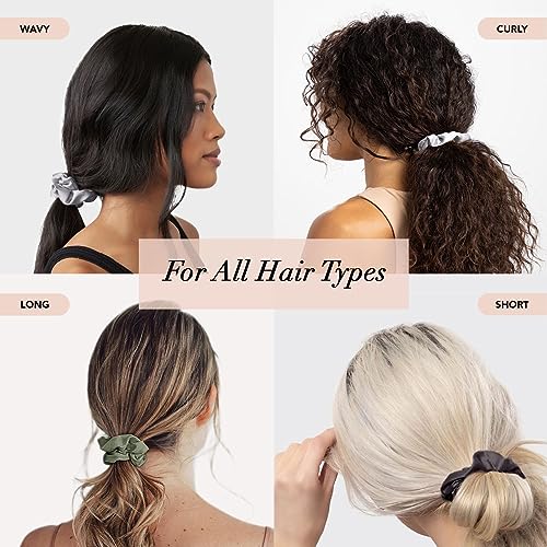 Kitsch Satin Scrunchies for Women - No Crease Hair Ties – Soft Satin Hair Scrunchies for Girls – Frizz Free, Gentle, Stylish Hair Accessories - Winter, 6 pcs - 5