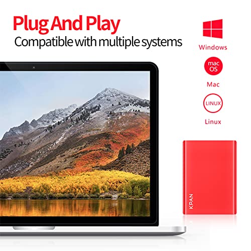 KPAN Tragbare externe Festplatte, HDD-Speicher, USB 3.0, kompatibel mit PC, MacBook, TV, PS4, Xbox, Smartphones, Laptop… – Bild 3