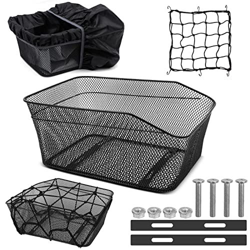 Fahrradkorb Hinten, 40 x30 x17 cm Fahrrad Korb Hinten mit Wasserdichter...