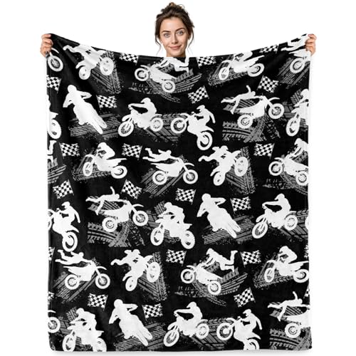 Jekeno Dirt Bike Gifts Flannel Throw Blanket