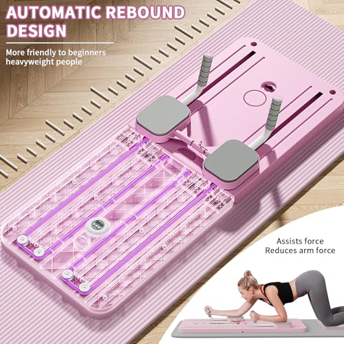 Pilates Reformer Compact, 4-in-1 pilates, opvouwbaar, push-up-buikwiel stuitert automatisch timer, buikplank, pilates, multifunctioneel, voor thuis en in de sportschool - Afbeelding 6