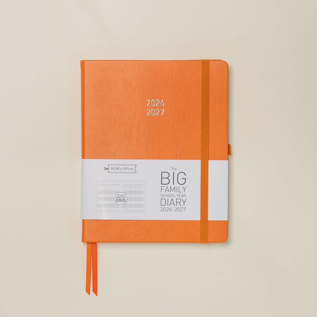 MUM's Office Big Family School Year Diary 2026-27 (Satsuma) - Large sized family diary - Academic Year 2026/27 - Week-To-View with 5 column GRID layout - organise the scheduling chaos of busy lives