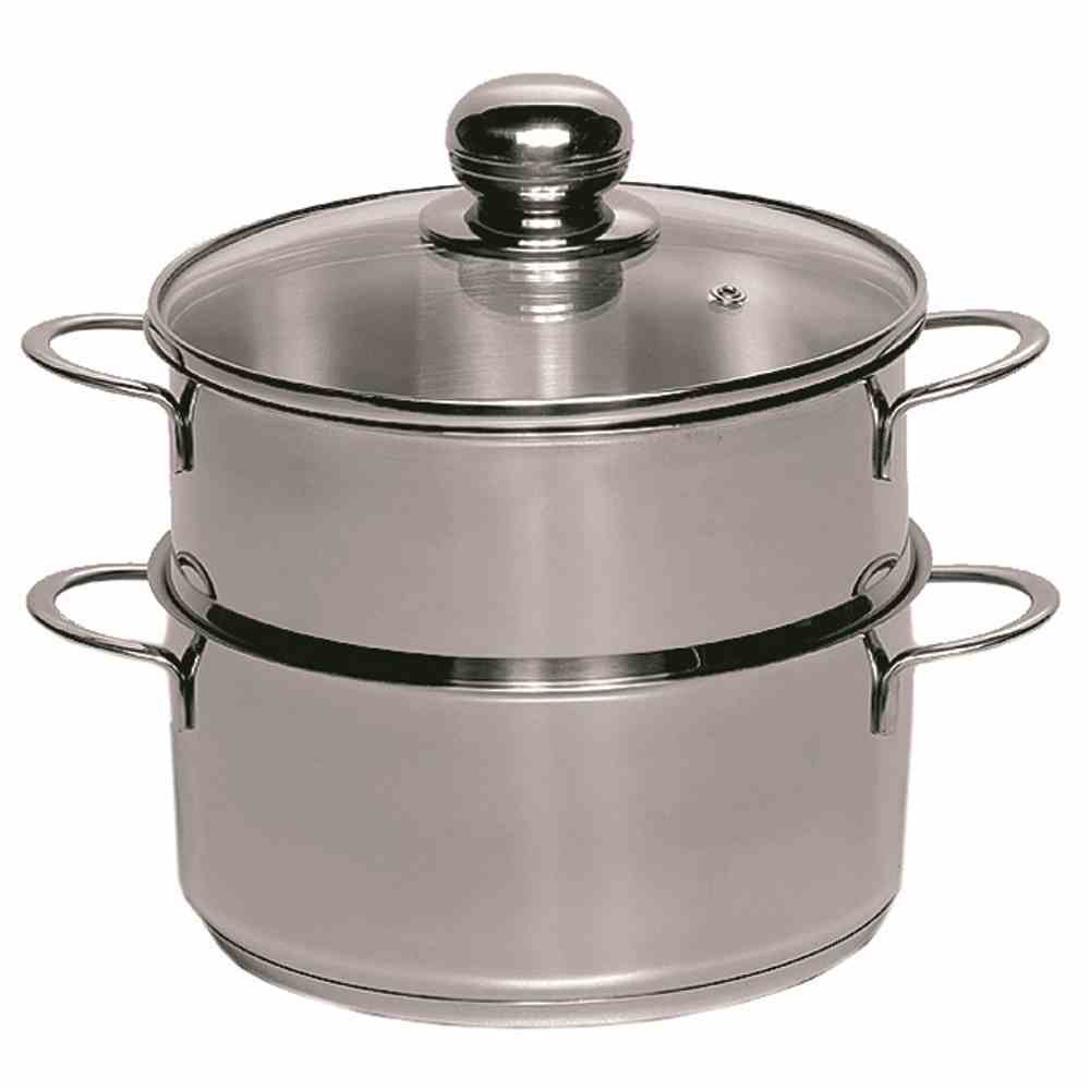 Karl Kruger Potato Damper with Glass Lid, 16 cm, Silver