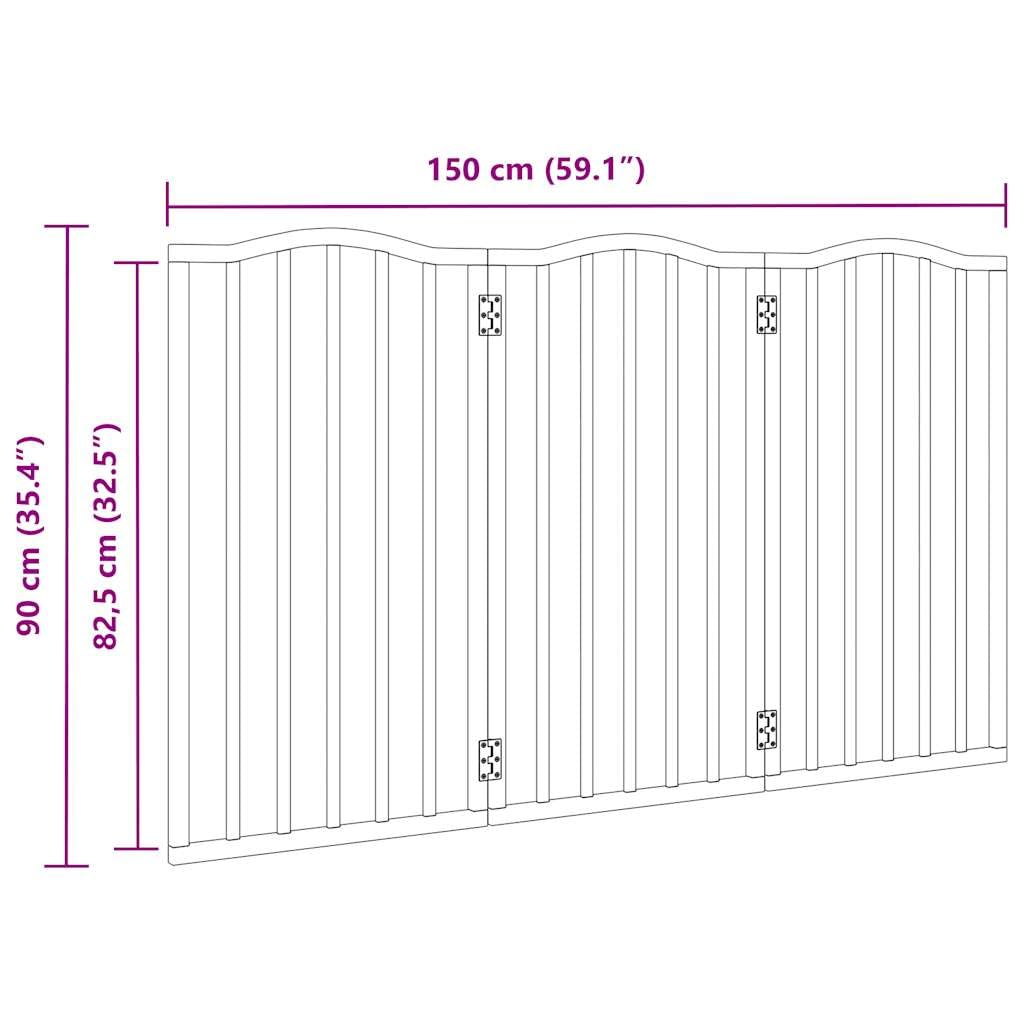 Puerta plegable para perros de madera de álamo, 150 cm de ancho, independiente, plegable, ideal como barrera para casa, apartamento, jardín, protección y seguridad para cachorros y perros
