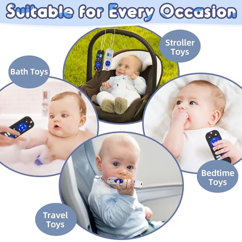 Zahnen Beißringe Spielzeug für Babys 3-6-18 Monate Geschenke, Fernbedienung Baby Zahnungshilfe für 3 6 9 12 Monate Kleinkind Autismus, Lebensmittelqualität Silikon Badespielzeug, Schwarz & Grau