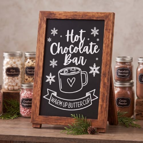 Wooden Hot Chocolate Bar Sign with Stand