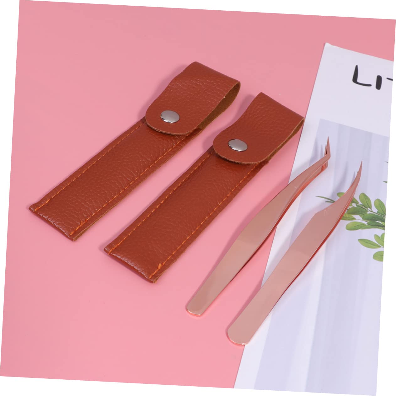 Housoutil 12pezzi Pinzette Per Extension Inossidabile Include e Confezione Rosa Per Isolare e Selezionare Falsi
