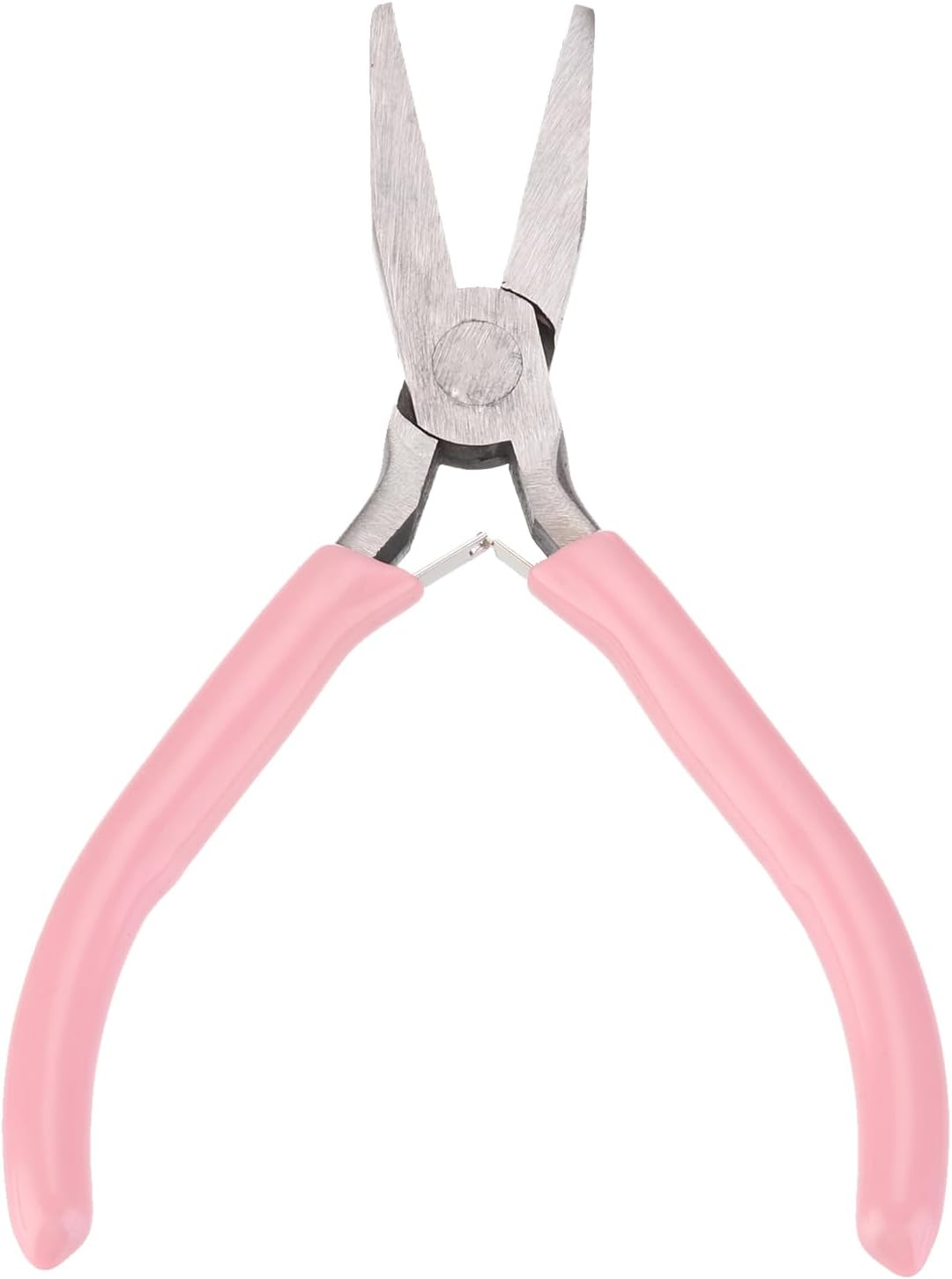 HARFINGTON Flat Nose Pliers 5" Jewelry Pliers with PVC Handle Precision Fine Nose Pliers for Jewelry Making Hand Tools Beading Hobby Work Craft, Pink