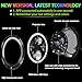 Aukmak 7 inch LED Headlights RGB Halo Ring 7” Round Multicolor DRL APP Remote Control for Jeep Wrangler JK LJ CJ Sahara Sport Rubicon Headlamp 1997~2017
