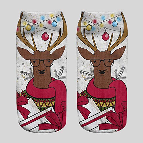 HINK-Home Print Sock,Unisex Christmas Funny 3D Fashion Printed Casual Socks Cute Low Cut Ankle Socks J, Socks Big Sales