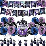 Karg Panther of Black Birthday Party Supplies - Includes Banner, Cake Topper, 12 Cupcake Toppers, 18 Balloons