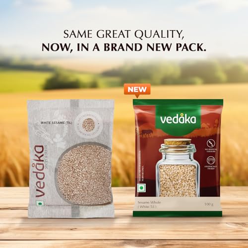 Image of Amazon Brand - Vedaka Sesame | Whole | 100 G | White Til