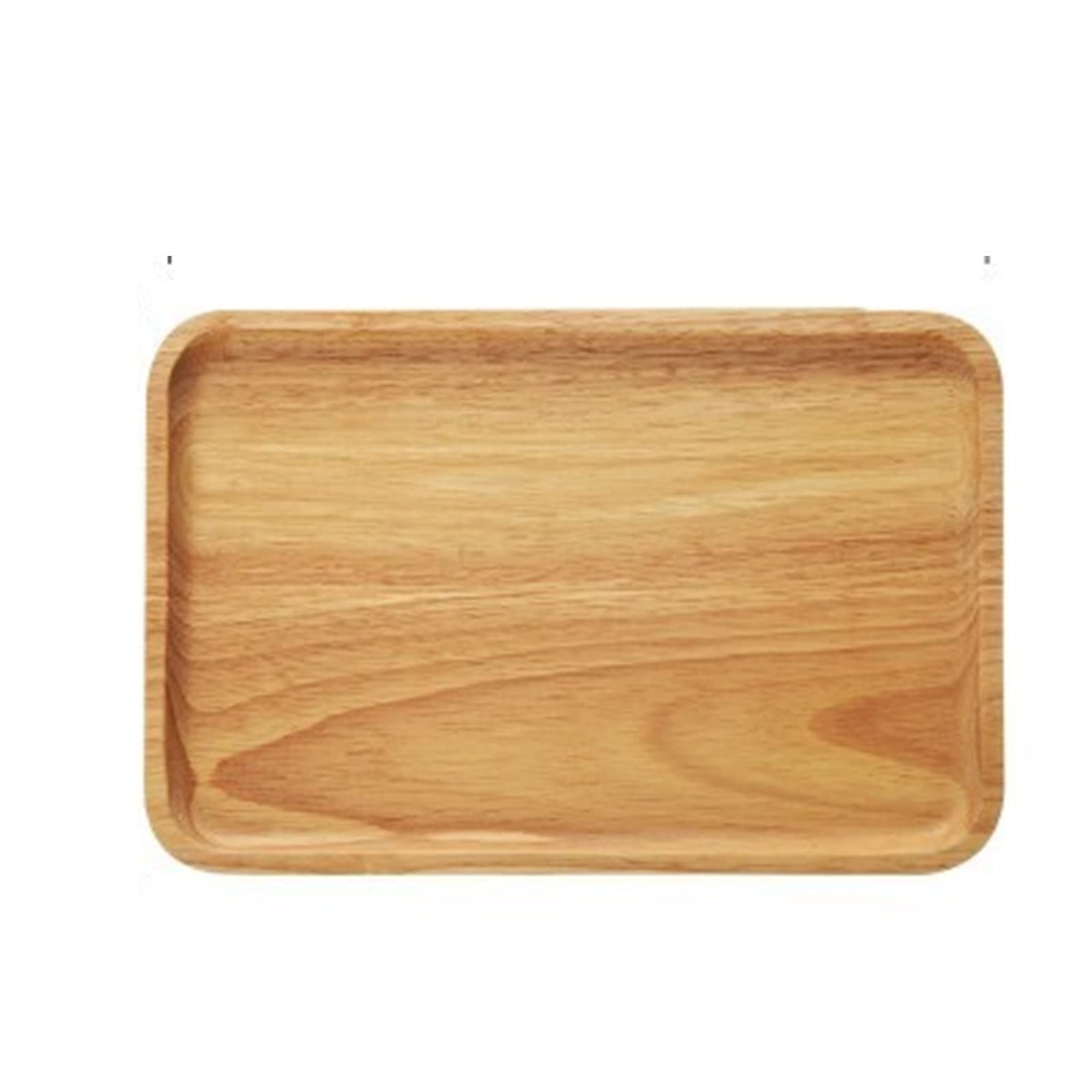 JINGYAN Breakfast Trays Wood Dessert Plate Fruit Bread Wooden Dishes Rectangle Round Saucer Tea Tray Storage Pallet Tableware(M)