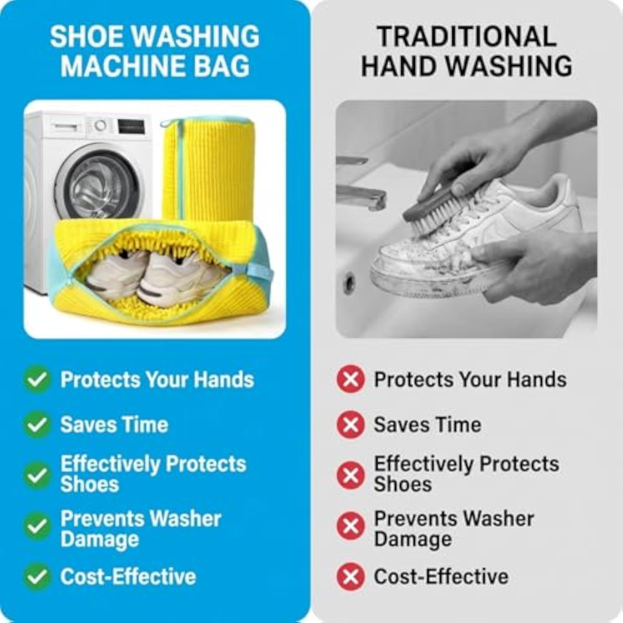 Polyester Mesh Shoe Washing Bag with Invisible Zipper