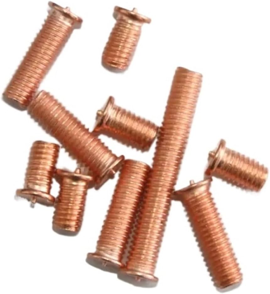 15pcs M5 Spot Welding Screws Carbon Steel Copper Plated Welding Stud Bolts Chassis Sheet Metal Screw 35-50mm Length(M5x40mm)