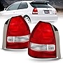 AmeriLite for 96-00 Honda Civic Hatchback 3 Door Taillights Red Clear Assembly Replacement Pair - Passenger and Driver Side