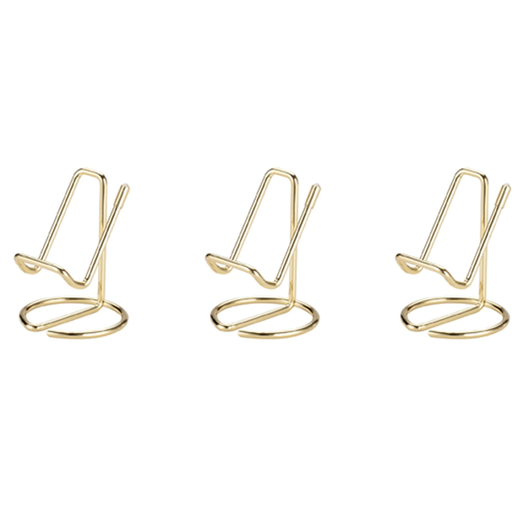 Jnchdghwa 3X Business Card Holder for Desk, Metal Business Card Display Holder Stand, Desktop Name Card Holder (Gold)