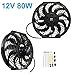 Produktbild Maso Universal Kühlerlüfter-Ventilator, 30,5 cm, 12 V, 80 W, elektrischer Ladeluftkühler-Ventilator, Kfz-Motorlüfter + Montage-Kit (schwarz)