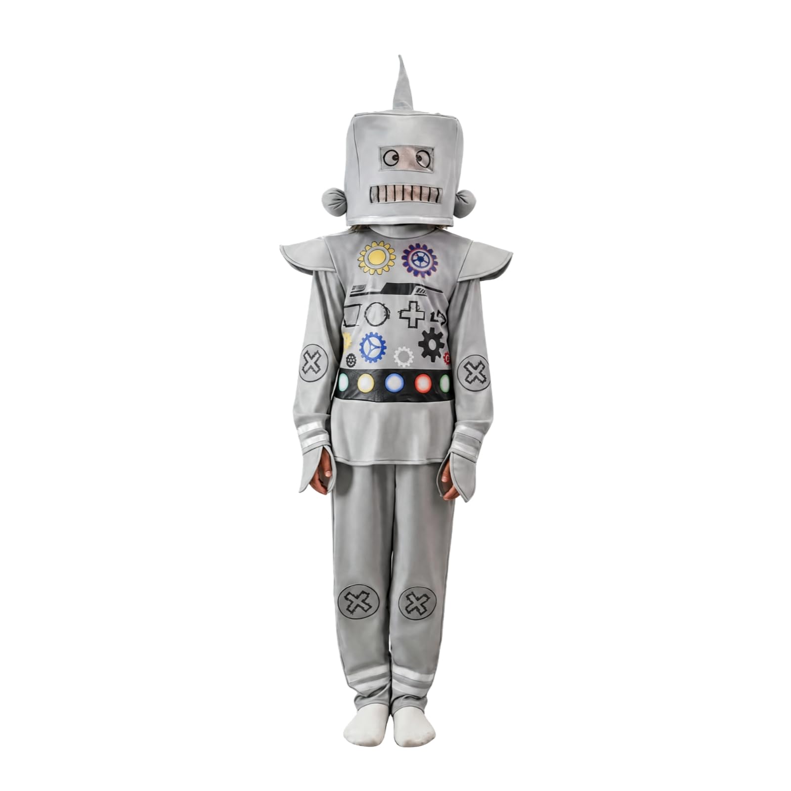 Harilla Tuta da Robot per Bambini Leggero Costume da Robot con Copricapo Divertente Vestito di Carnevale per Recite Scolastiche, Feste a Tema