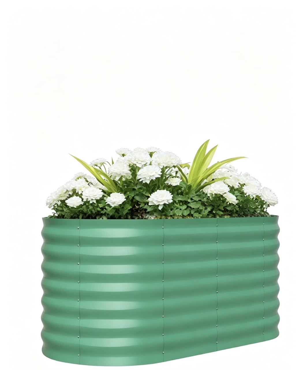Djioyer 2 Packs Galvanized Raised Beds for Garden, Outdoor Metal Raised Planter with Bottomless, Rust-Resistant Rounded for Vegetables, Flowers, Easy Assembly, Green, 180x60x60CM