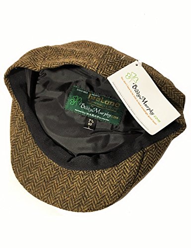 Flat Cap for Men Made in Ireland Irish Hat Flat Cap 100% Irish Wool Brown L - Thumbnail 3