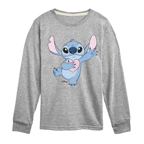Disney - Lilo & Stitch - Stitch Hearts You - Toddler & Youth Long Sleeve Graphic T-Shirt