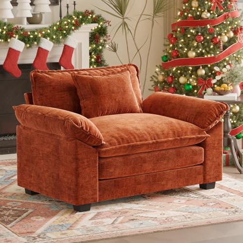HUSFU Oversized Accent Chair, 49.5'' W Chenille Cloud Sofa Chair with...