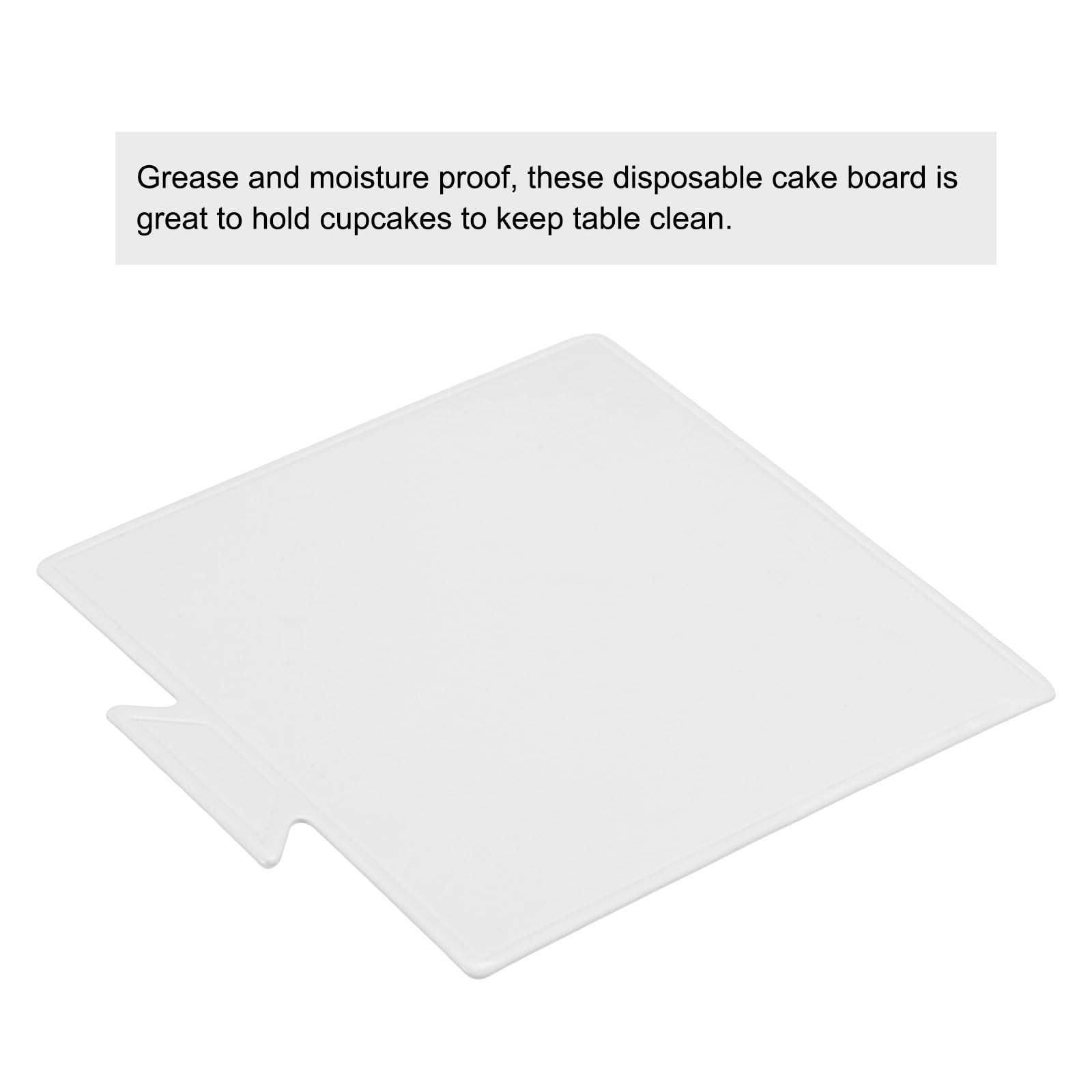sourcing map 100 mini tablas para tartas, cartones para tartas de mousse, bases cuadradas para tartas, cupcakes, postres, bandeja base para cupcakes, pasteles, base de postre, a prueba de grasa