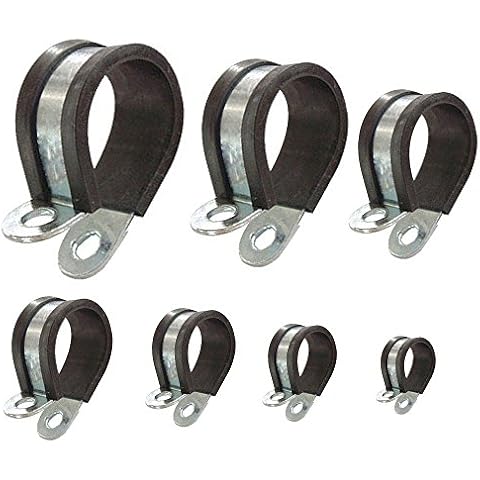 Rohrschellen mit Gummieinlage Auswahl: Ø 25mm / Band 20mm, 6 Stück Cover