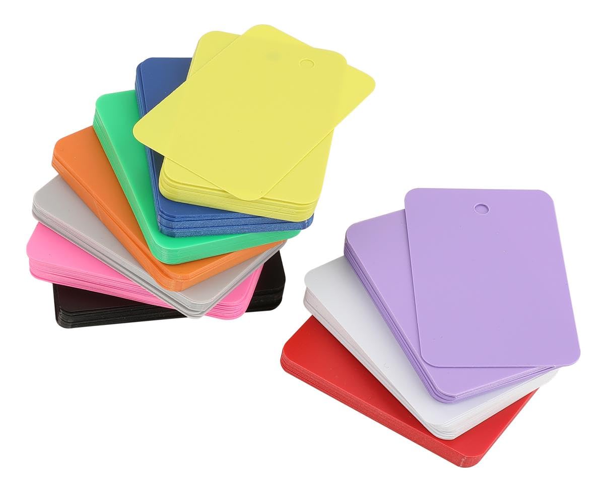 Amazon | 配送 荷物 タグ 屋外 対応 PVC プラスチック 一つ穴 無地 4cm