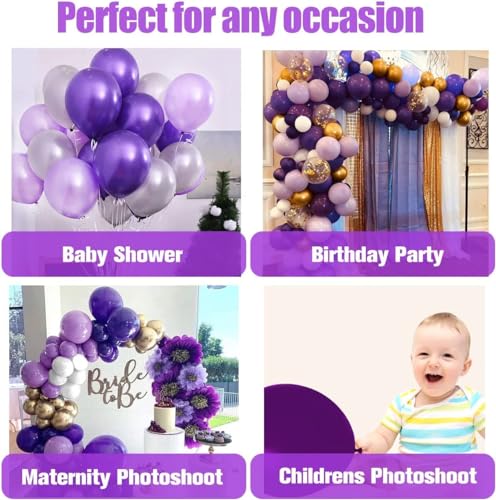 Image of Party Propz Rubber Balloons For Decoration 83 Pcs Purple Balloons For Birthday Decoration Balloon Garland Arch Kit Purple And White Balloons For Decoration Balloons For Party Decoration Balloon Arch