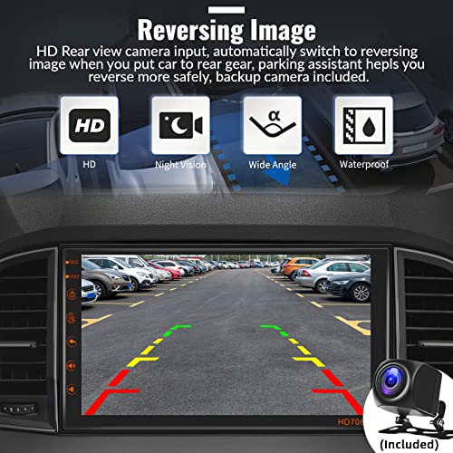 Unitopsci Android Car Stereo Double Din Apple Carplay Android Auto, Bluetooth Car Radio 7 Inch Touch Screen Wifi Gps Navigation In Dash Video Receiver Split Screen Fm Sub With Backup Camera Usb Mic #TOP4