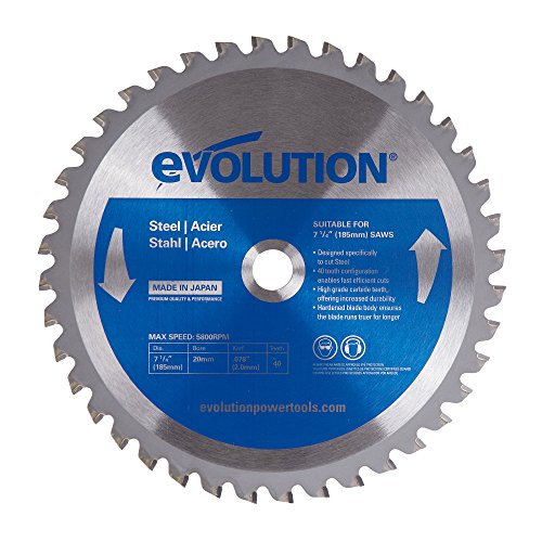 Evolution Power Tools 185BLADEST Steel Cutting Saw Blade, 7-1/4-Inch x 40-Tooth