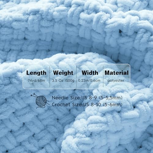 Image of Chunky Chenille Yarn for Crocheting - Baby Blanket Yarn for Crochet Amigurumi Home Decor, Soft Thick Yarns for Beginners Hand Knitting 74 Yds 3.5 Oz Each Skein(Jujube Red)