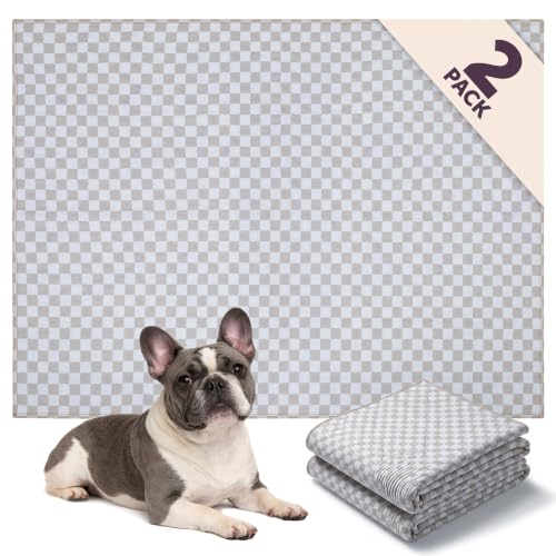 Image of Lovewag Reusable Washable Dog Pee Pads, Taupe Checkers 36x48, 2 Pack
