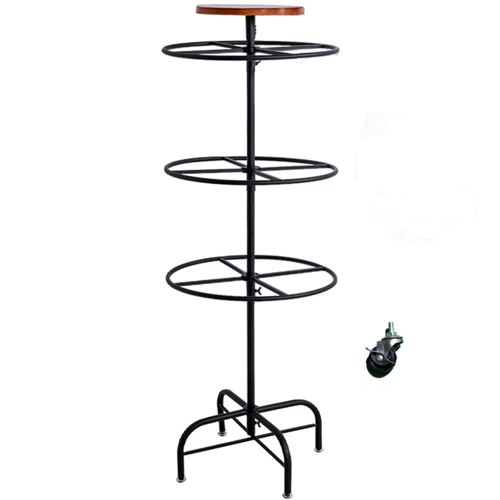 360 Rotación De Ropa Racting Heavy Duty Metal Garment Stand con Ruedas Organizador Colgante Ajustable para Boutique Home Tienda Al por Menor Negro