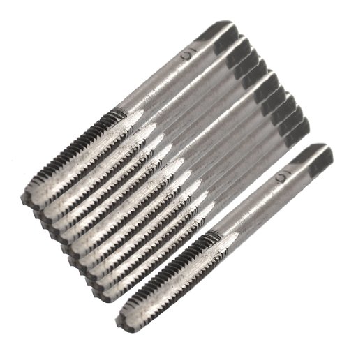 Aexit 10 Pcs Taps Square Head HSS M5 3 Flutes Hand Screw Thread Hand Threading Taps Metric Taps