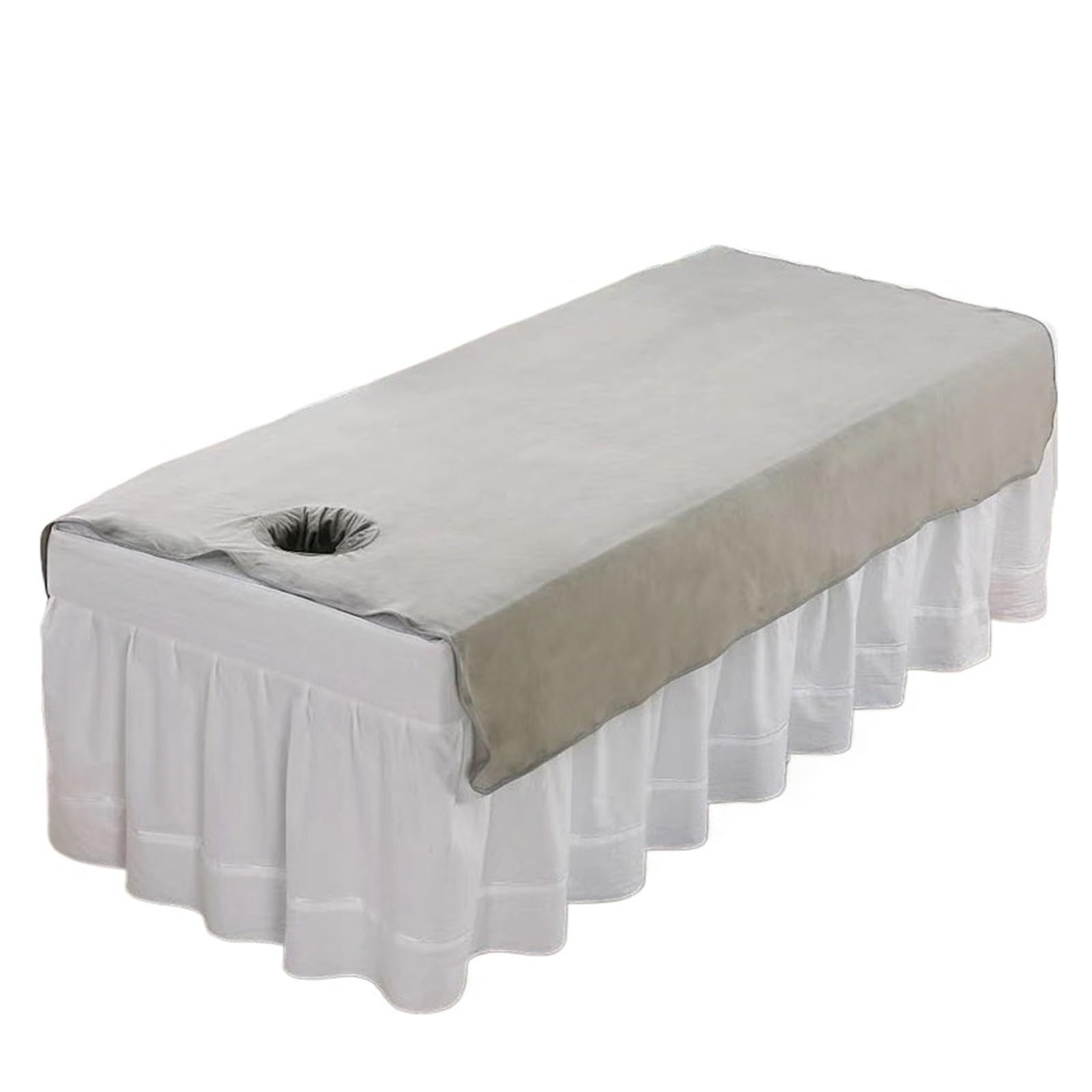 Sabanas Camilla Masaje Sábanas de cama de salón de belleza de terciopelo grueso, forro polar de Coral liso, cubierta de mesa de masaje de SPA, colcha, sábanas suaves de salón(Light Grey,120x190 with h