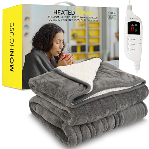 MONHOUSE 150X200 cm Soft Electric Blanket Double - Fleece Sofa...